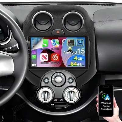 Qualcomm Android 15 Autoradio GPS Navi CarPlay Für NISSAN MICRA 4 K13 2010-2016