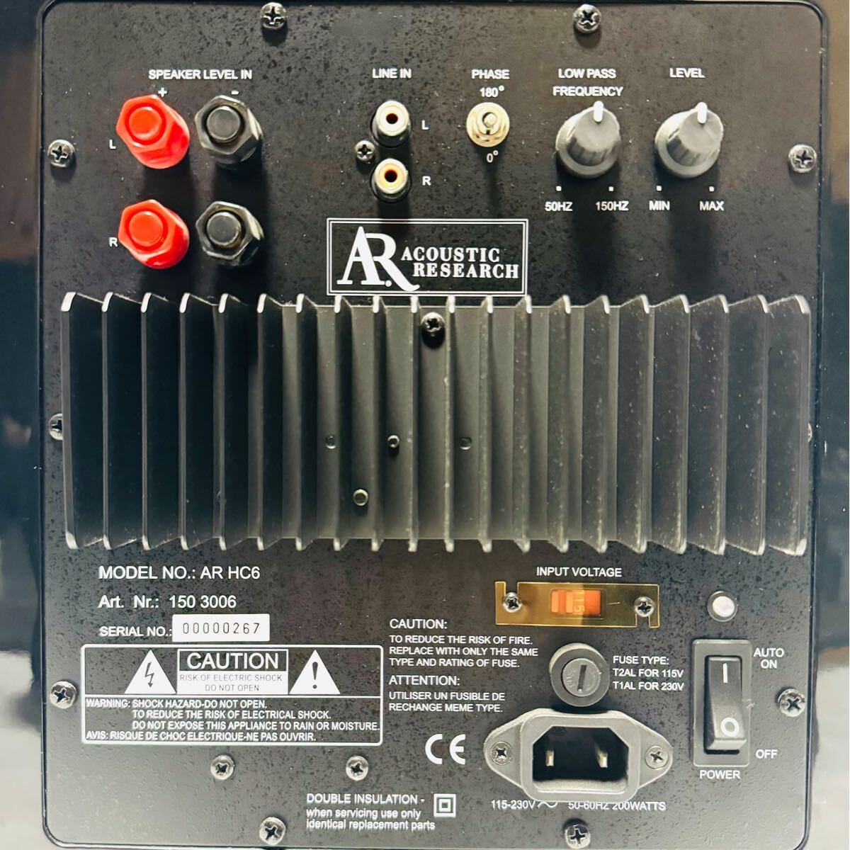 Super rare ACOUSTIC RESEARCH AR HC6 home theater speaker