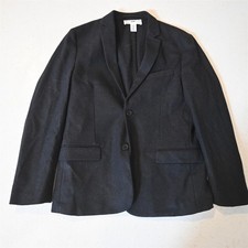 H M 38R Gray Flannel Wool Soft Shoulder Mens Blazer Suit Jacket Sport Coat