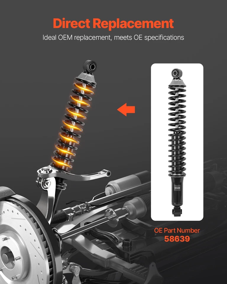 VEVOR Rear Shock Absorber Strut Assembly 2Pcs 2000-2006 Chevrolet Suburban 1500 - Изображение 3 из 4