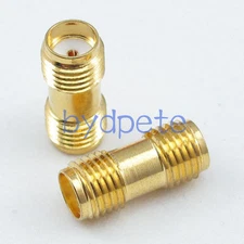 2pcs SMA female jack to SMA female jack Straight RF Connector Adapter
