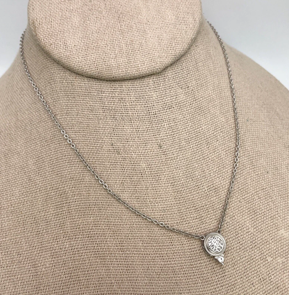 Collar de cadena colgante La Petite de topacio blanco de plata esterlina JUDITH RIPKA - NUEVO CON ETIQUETAS Foto 4 de 4