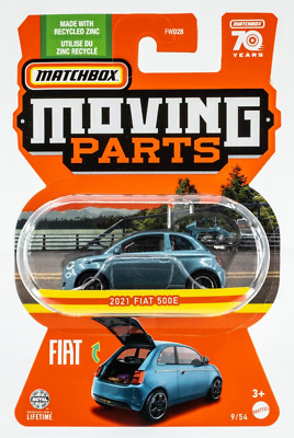 2023 Matchbox Moving Parts #9 2021 Fiat 500E BLUE SKY METALLIC | FSC