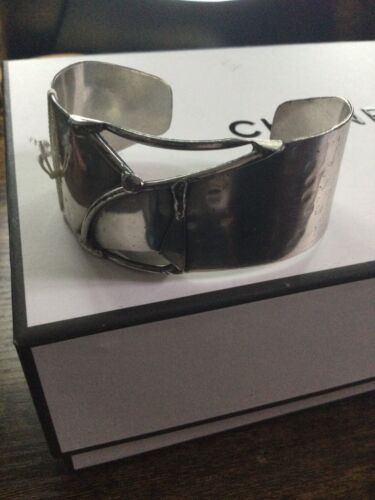 BNWT Jumali Handcrafted Silver Cuff Bracelet Unusual & Unique  - Foto 1 di 6