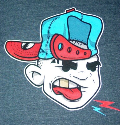 New Era SNAPBACK HAT T-Shirt OG RETRO Hip Hop Size L Navy Red VINTAGE ...