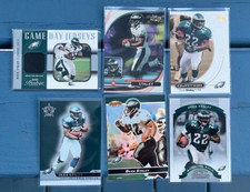 Duce Staley 6 card lot includes 2003 Playoff Prestige Game Day Jerseys Eagles