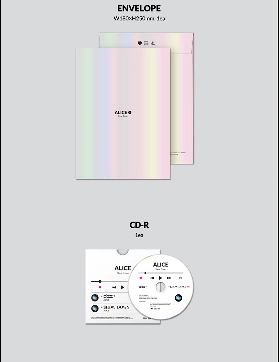 ALICE [SHOW DOWN] Single Album CD+Photo Book+Message Card+Stand+3