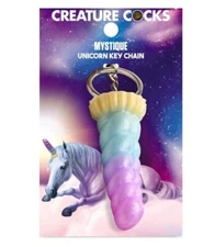 XR Brands Creature Cocks Mystique Unicorn Silicone Keychain, New