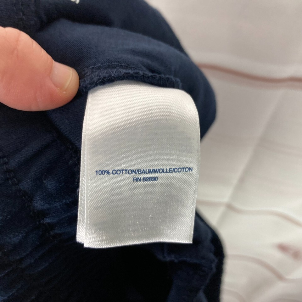 Lands End Pants Women PM Blue Sport Knit Crop Wide Leg Pull On Knit