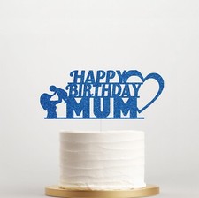 Personalised Mum Glitter Cake Topper for Birthday - Custom Name Decoration