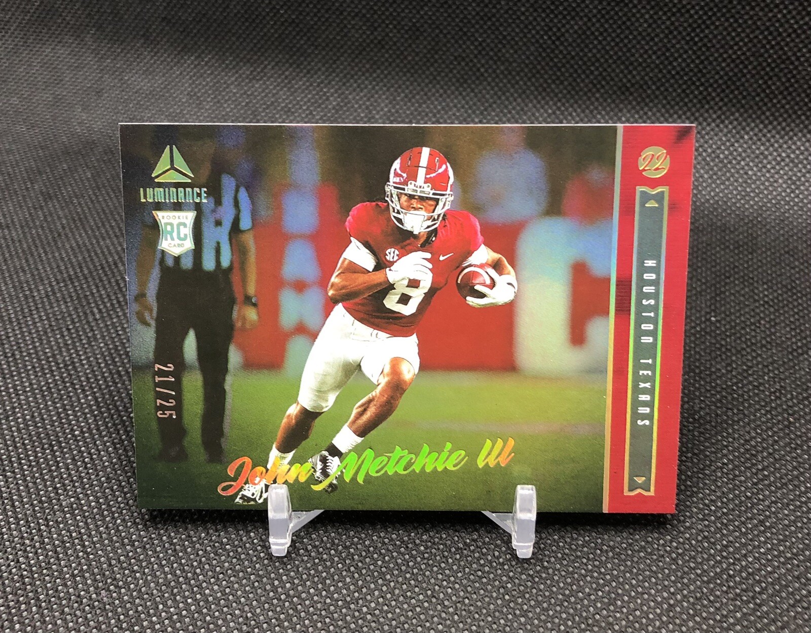 2022 Luminance John Metchie III /25 RED FOIL BAMA COLOR MATCH SSP RC No. 193 📈