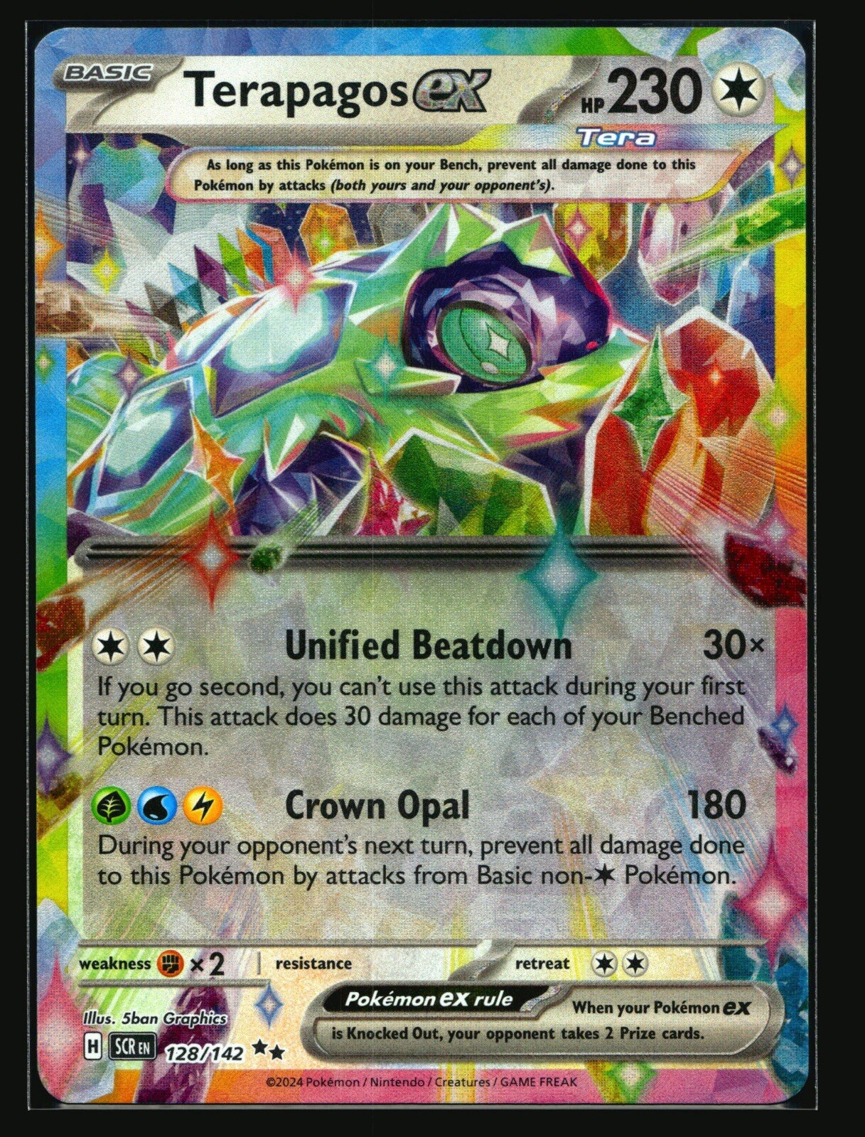 Pokémon Card Terapagos EX 128/142 Stellar Crown - Near Mint
