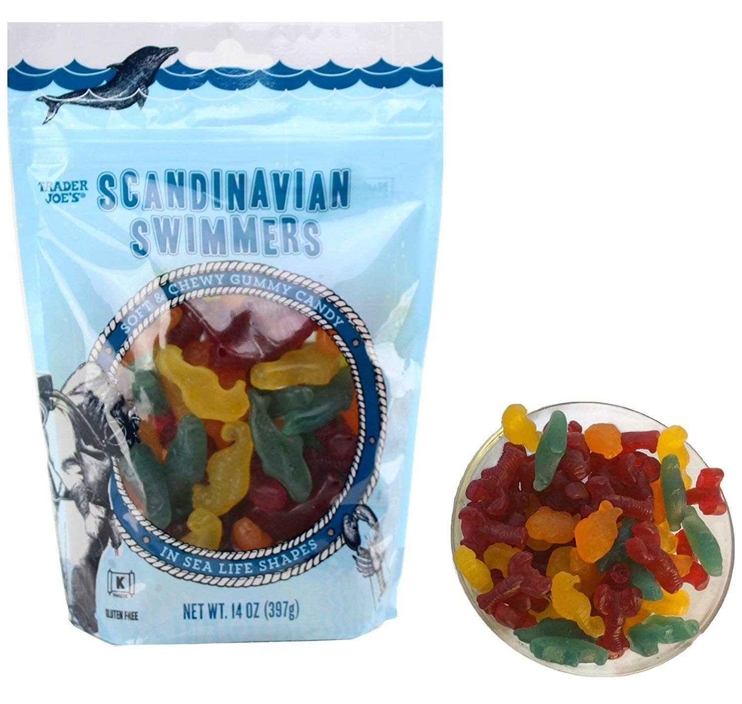 Мармеладные рыбки и морские обитатели Trader JoeS Scandinavian Swimmers, 14 унций, г
