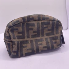 FENDI Zucca Canvas Mini Pouch Brown GoldHardware /185