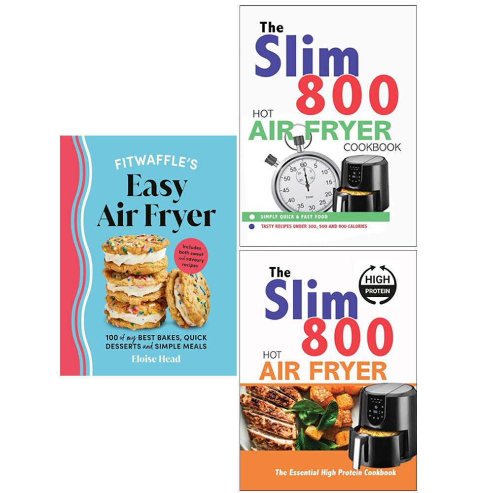 Fitwaffle’s Easy Air Fryer (HB),Slim 800 Hot Air Fryer Cookbook Iota 3 Books Set