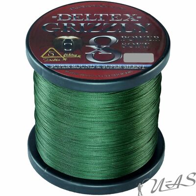 DELTEX GRIZZLY Grün 0.22mm 29,20kg 300M 8 fach Geflochtene Hi Tech Schnur Sha