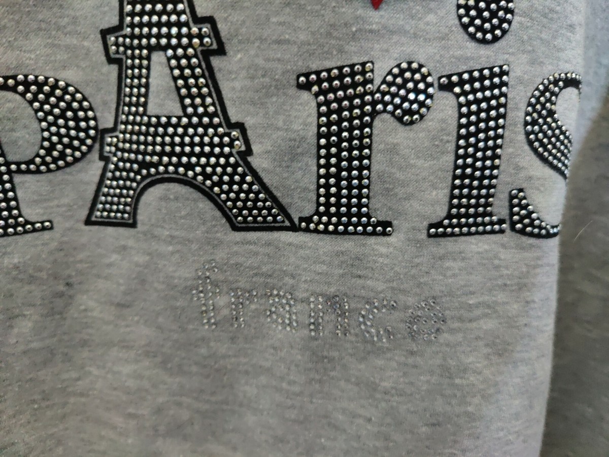 ÉPINE PARIS embroidery sweat gray×white Palm Tree Embroidered Sweatshirt - White/White | James Perse