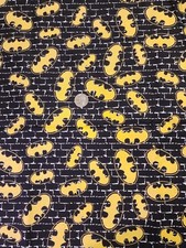 Batman 74"X42" 100 Cotton DC Comics CAMELOT FABRIC 3001044 Yellow on black