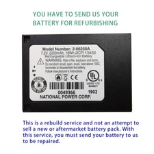 Rebuild service for NATIONAL POWER CORP  2-06250A Battery Rebuild Service