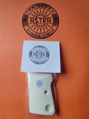 Astra 2000, Cub, Camper Faux Bone / Ivory Checkered Grips w/Medallions
