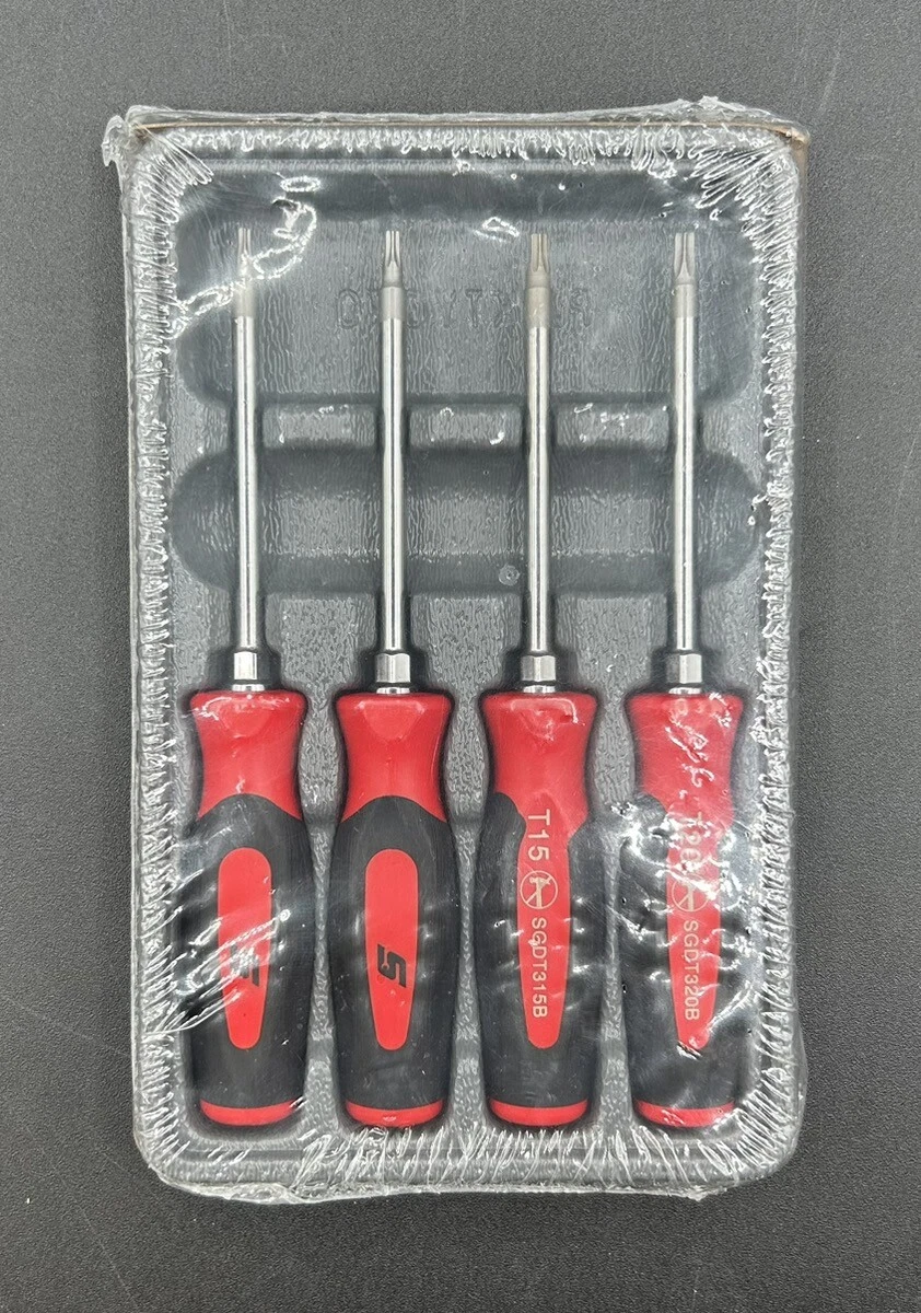 SNAP ON INSTINCT RED HANDLED 4 PIECE MINI TORX SCREWDRIVER SET