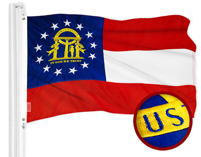 NEW G128 Georgia Flag 2x3 FT, State Embroidered 300D Polyester