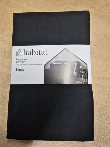 Habitat Easycare Plain Black Bedding Set - Single (722) - Picture 4 of 4