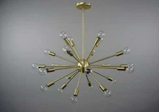 24 Light Mid Century Brass Sputnik chandelier Made From High Quality Brass