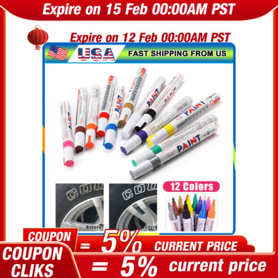 12Pcs Waterproof Permanent Paint Marker Pen For Car Tyre Tire Tread Rubber Metal