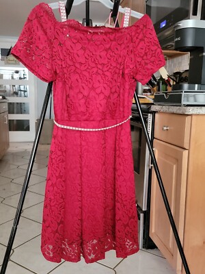 MISSMAY Women's Floral Lace Short Sleeve Boat Neck Swing Dress Red Size 2xl | eBay MISSMAY Women's Floral Lace Short Sleeve Boat Neck Swing Dress Red Size 2xl | eBay