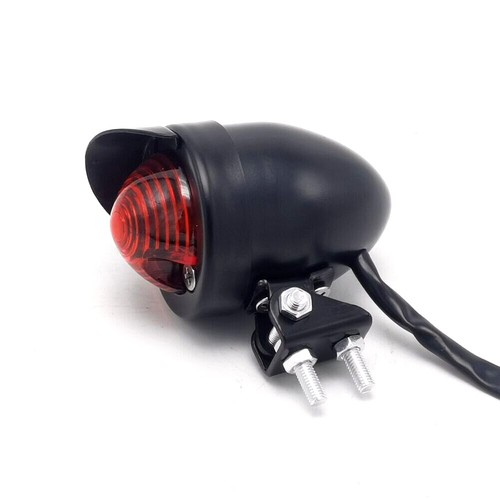 Black Motorcycle 12v Stop Tail Light Brake Rear Lamp Taillight Cafe Racer Bobber - Foto 1 di 9