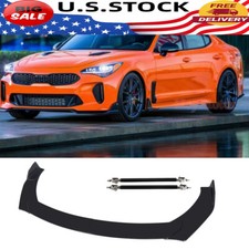 For Kia K5 K3 K2 2012-2020 Black Front Bumper Lip Splitter Spoiler 2x Strut Rods For Kia K5 K3 K2 2012-2020 Black Front Bumper Lip Splitter Spoiler 2x Strut Rods