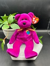 January 1, 1999 Millennium Ty Beanie Baby Bear Purple Collectible