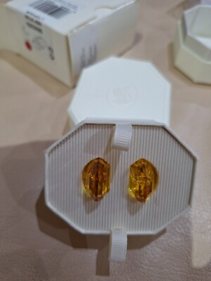 Swarovski Two Ear Stud Earrings Lucent Yellow RRP £85