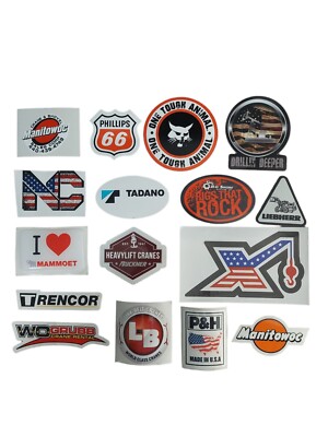 16 Lot Manitowoc Buckner Maxim Stickers Oilfield Union Steel Workers ...