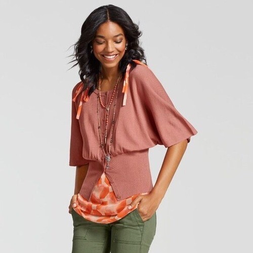 CAbi Sz M Kimono Button Cardigan in 