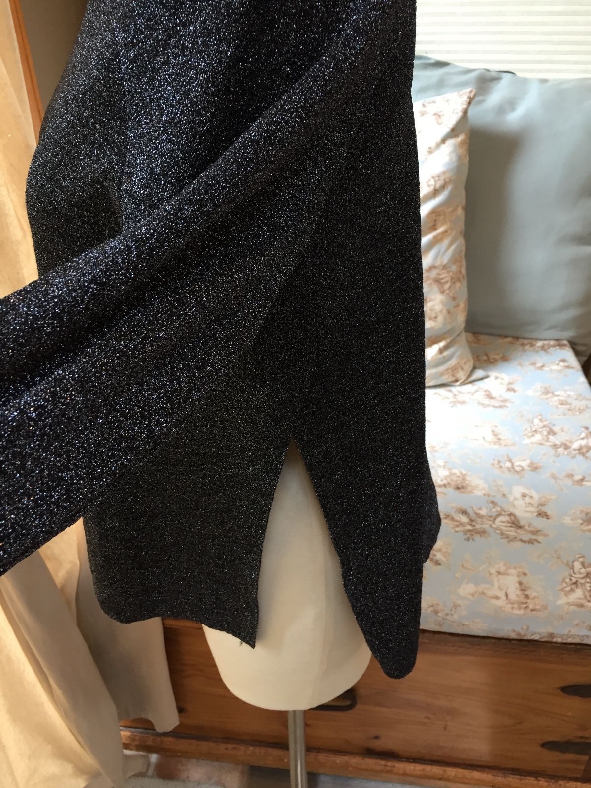 J. Crew Black Silver Metallic Split Side Sweater … - image 5