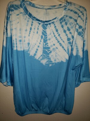 Baby Blue Tie Dye Top, 2X