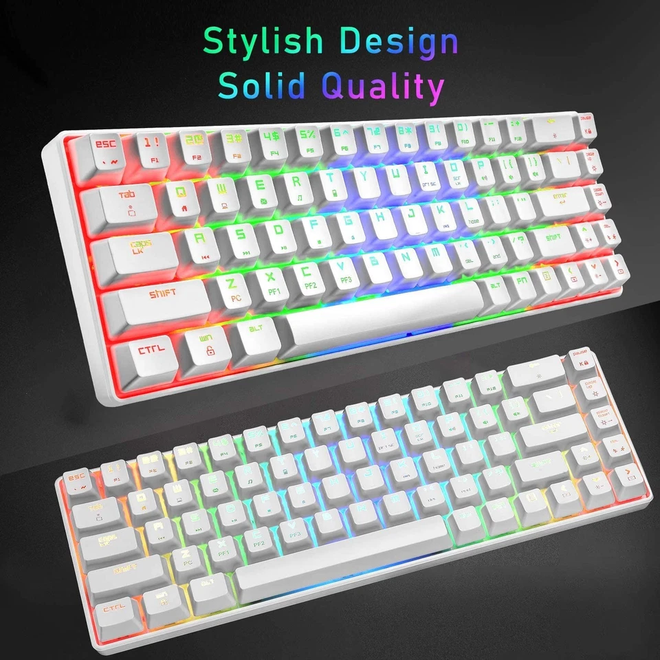 MK 68 60% Mechanical Gaming Keyboard Type-C Wired RGB 68 Key for Laptop PC Gamer - Image 2 of 4