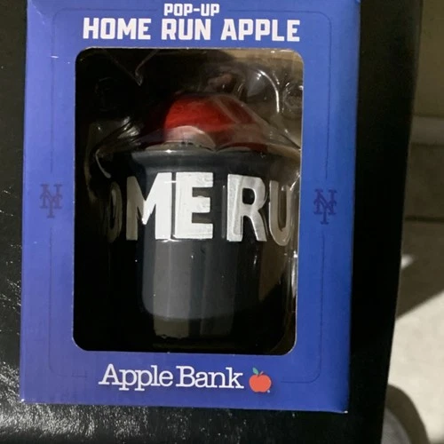 Apple Bank Pop-Up Home Run Apple Figure New York Mets Baseball Collectible