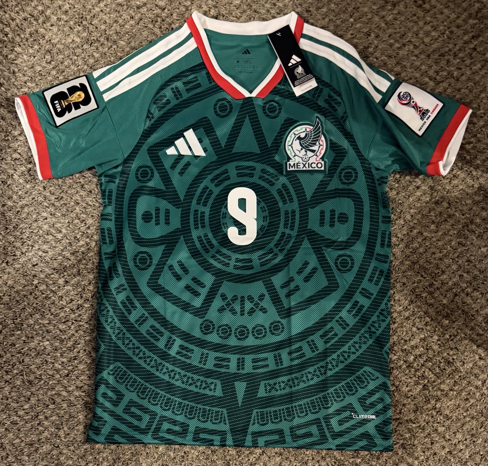 Mexico 2026 #9 Raul World Cup Replica Home Jersey Size Medium adidas
