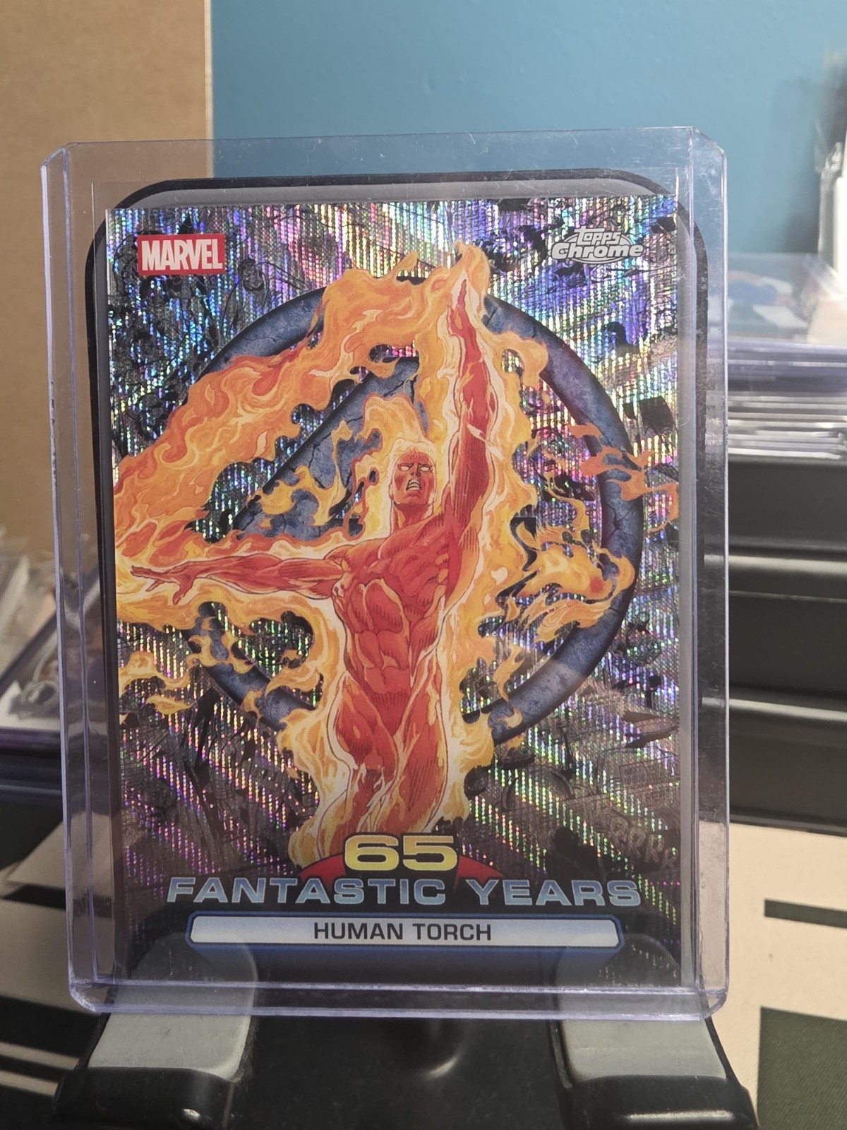 2026 Topps Chrome Marvel Comics 65 FANTASTIC YEARS Human Torch Wave #FY-03