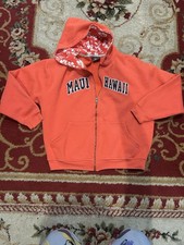 Orange Live Aloha State Kauai Hawaii full Zip Hoodie So Med