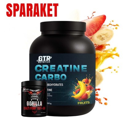 Auktion Creatine Carbo 3kg + GRATIS Gorilla Crazy Pump 620g Pre Workout