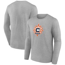 Men's Heathered Gray Connecticut Sun Primary Logo Long Sleeve T-Shirt