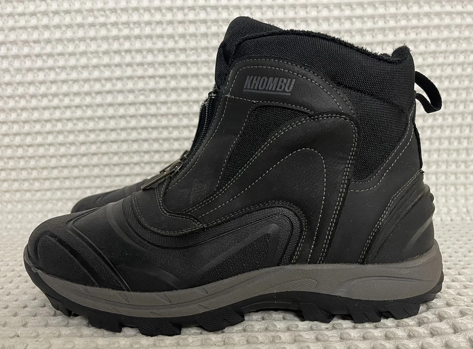 Botas Khombu Mason para mujer 10M negras grises invierno nieve frontal cremallera forradas de piel sintética Foto 4 de 4