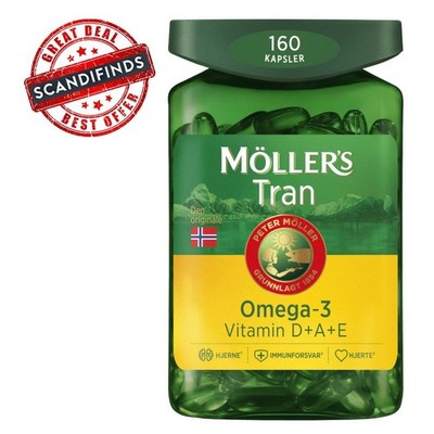 Mollers Omega 3 - 160 Capsules - Norwegian Fish Oil - SHIP DIRECTLY FROM NORWAY!