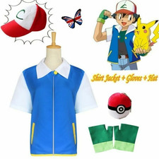 Kids Pokemon Ash Ketchum Costume Boys Halloween Book Week Cosplay Outfit Gifts