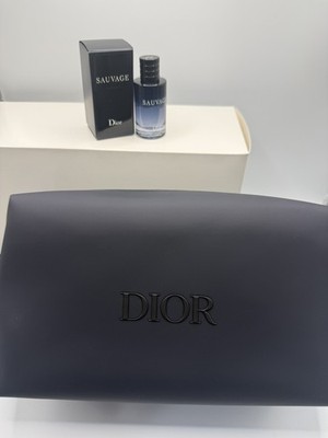 Dior Sauvage EDT 10ml Mini + Dior Men Toiletry Bag | Travel Set | NEW