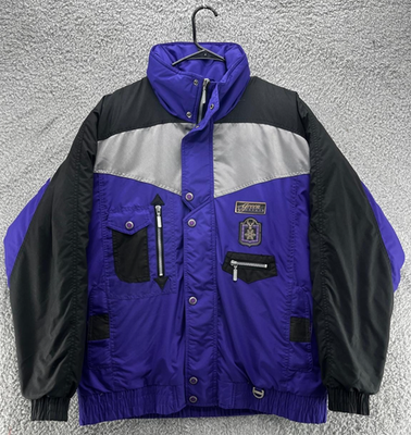 Vintage Green Mountain Down Ski Jacket Purple Black Retro 90s